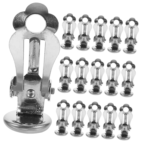 Angoily 50 Stück Materialien Für Ohrclips Rostfrei Clip Auf Ohrringrohlinge Schlüssel Silber Tablett Ohrhaken Sterling Zubehör Lieferungen Ohrclips Aus Edelstahl Schöner Ohrclip Silver von Angoily