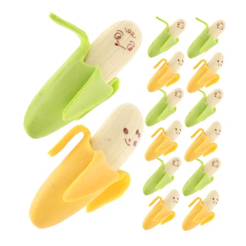 Angoily 50 Stück Mini Bananen Radiergummis Praktische Radiergummis für Schule und Büro Bunte Kawaii Radierer für Schüler für Ersten Schultag Belohnung von Angoily