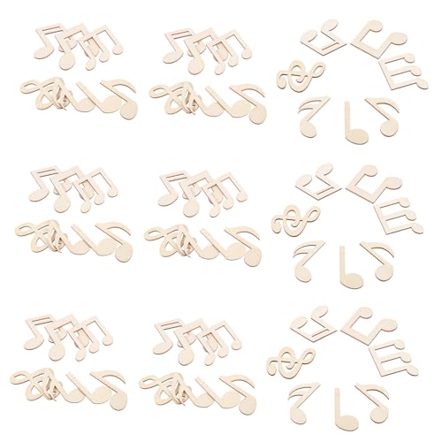 Angoily 50 Stück Notizen Musiknote Weihnachtsdekoration Musik Diy Bastelverzierungen Unvollendete Ornamente Weihnachtliche Musiknotenornamente Hochzeits-musiknoten- Holz Beige von Angoily