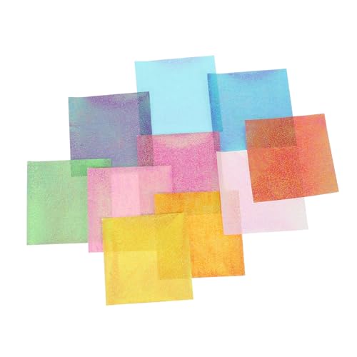 Angoily 50 Stück Perlenpapier Origami Basteln Regenbogen sortiert Schüttgut klein Krepp DIY-Bastelpapier dickeres Faltpapier DIY -Papier buntes Faltpapier DIY liefert Mylar von Angoily