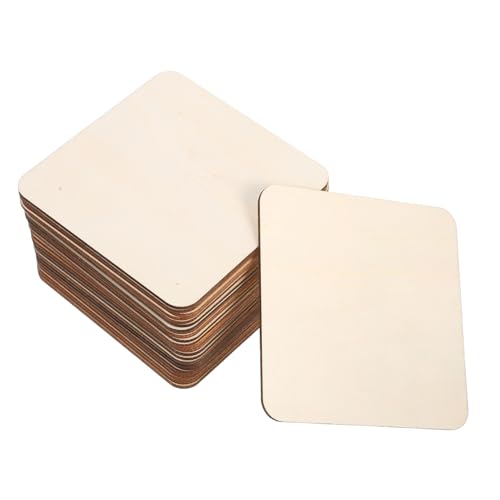 Angoily 50 Stück Quadratische Holzscheiben Unbehandelte Massivholz-deko Glatte Oberfläche für DIY Basteln Gravur Malerei Kreative Holzkunst und Heimdekoration von Angoily