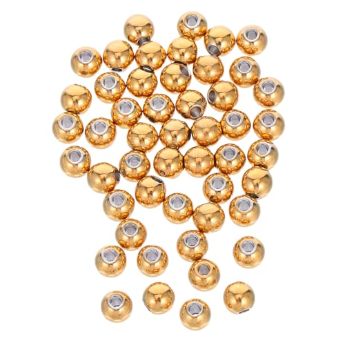 Angoily 50 Stück Runde Abstandsperlen: 5 Mm Edelstahl-abstandsanhänger, Lose Metallperlen, Winzige Glatte Perlen Für Halsketten, Armbänder, Schmuckherstellung, 1,5 Mm Loch von Angoily