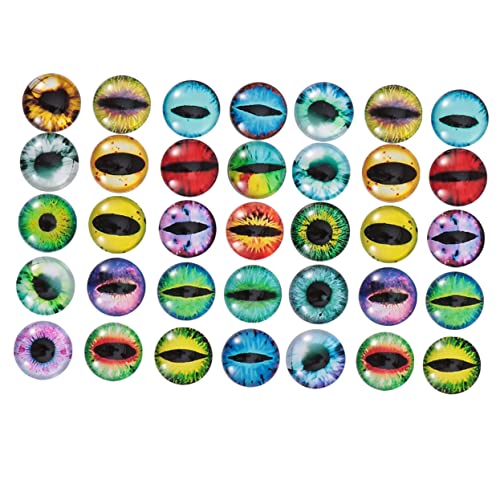 Angoily 50 Stück Runde Tieraugen Cabochons Diy Schmuckzubehör für Bastelarbeiten Scrapbooking und Dekoration Zufälligen Farben Halbkreis Glasmaterial für Projekte Zufällige von Angoily