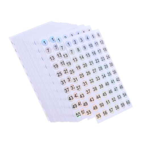Angoily 50 Stück Runde Zahlenaufkleber Selbstklebend Wasserfest Nummerierte Klebeetiketten für Lagerverwaltung Transparente Rückstandsfrei Entfernbar Vielseitig Einsetzbar von Angoily
