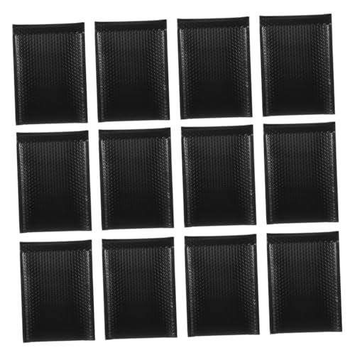 Angoily 50 Stück Schwarze Versandtaschen mit Luftpolster Selbstklebende Gepolsterte Briefumschläge Wasserfeste Versandumschläge für Kleidung und Zubehör Reißfeste Verpackungstaschen für von Angoily
