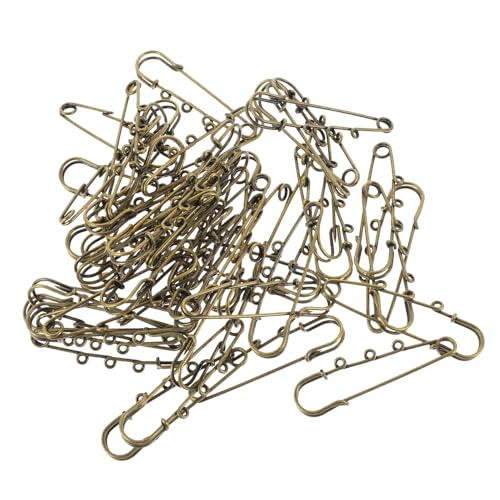 Angoily 50 Stück Sicherheitsnadeln mit Löchern Schwere Broschennadeln für DIY Schmuck Wiederverwendbare Sicherheitsnadeln für Strickjacken Schals Kleidung und Bastelarbeiten von Angoily