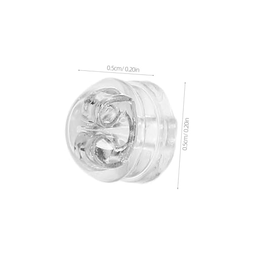 Angoily 50 Stück Silikon Ohrstecker Stopper Weiche Hamburger Ohrsteckerverschlüsse für Dünne Stifte Sicherer Halt für Damen und Herren Ersatz Ohrstecker Rückseiten Transparent Silber von Angoily