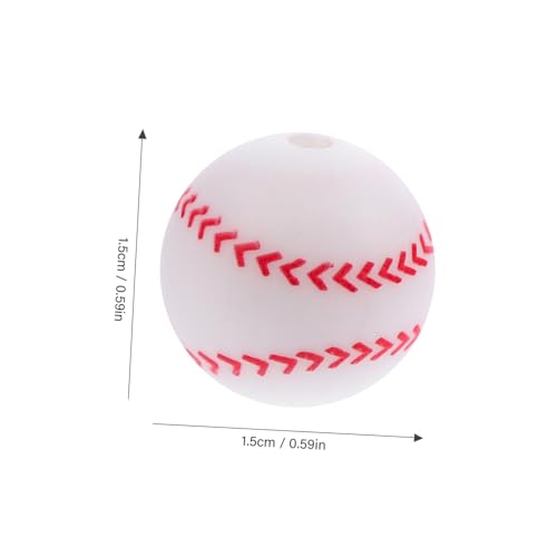 Angoily 50 Stück Silikon Perlen Diy Schmuckzubehör Weiß Baseball Handgemacht Armband Halskette Anhänger Bastelperlen für Schmuckherstellung Angoily 50 Stück Silikon Perlen Diy Schmuckzubehör Weiß Baseball Handgemacht Armband Halskette Anhänger Bastelperlen für Schmuckherstellung von Angoily