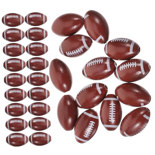 Angoily 50 Stück Teiliges American Football Holzperlen für DIY Schmuckherstellung Robuste Runde Sportperlen zum Auffädeln für Armbänder Halsketten und Fan Geschenke Angoily 50 Stück Teiliges American Football Holzperlen für DIY Schmuckherstellung Robuste Runde Sportperlen zum Auffädeln für Armbänder Halsketten und Fan Geschenke von Angoily