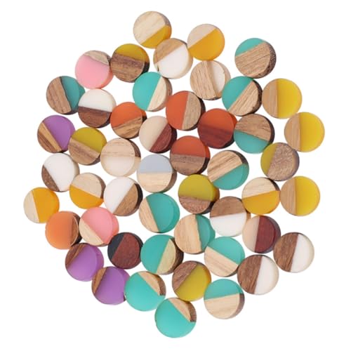 Angoily 50 Stück Teiliges Holz Resin Cabochons Charms ohne Runde Geometrische Vintage Designs Flache Schmuckanhänger für Halsketten und Ohrringe Kreative DIY Schmuckzubehör Bunte Mischung Angoily 50 Stück Teiliges Holz Resin Cabochons Charms ohne Runde Geometrische Vintage Designs Flache Schmuckanhänger für Halsketten und Ohrringe Kreative DIY Schmuckzubehör Bunte Mischung von Angoily