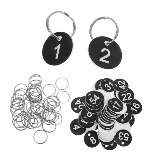 Angoily 50 Stück Teiliges Nummernschild Robustem Kunststoff mit Metallringen Wasserdichte Schlüsselanhänger mit Zahlen Vielseitige Nummernanhänger für Gepäck Schlüssel und Angoily 50 Stück Teiliges Nummernschild Robustem Kunststoff mit Metallringen Wasserdichte Schlüsselanhänger mit Zahlen Vielseitige Nummernanhänger für Gepäck Schlüssel und von Angoily
