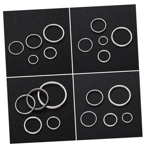 Angoily 50 Stück Teiliges Schmuckherstellung Zubehör Stabile Geschlossene Legierungsringe in Silberweiß Rundes Design für DIY Ohrschmuck und Bastelarbeiten von Angoily