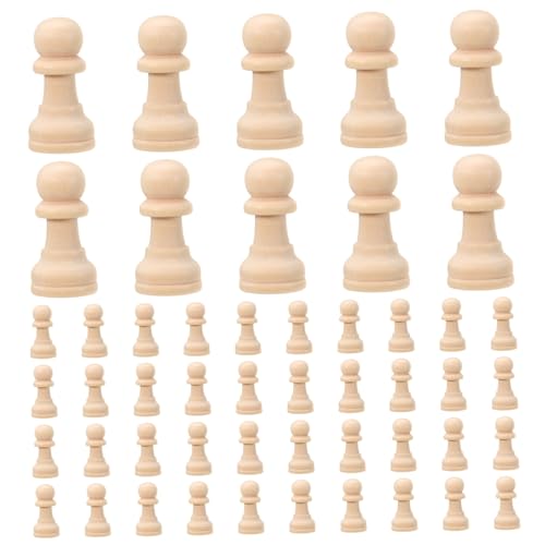 Angoily 50 Stück Teiliges Unbemaltes Holz Schachfiguren DIY Blank Schachteile aus Naturholz Kinderfreundliches Denkspiel Ersatzteile für Schachspiel Bastelspielzeug Angoily 50 Stück Teiliges Unbemaltes Holz Schachfiguren DIY Blank Schachteile aus Naturholz Kinderfreundliches Denkspiel Ersatzteile für Schachspiel Bastelspielzeug von Angoily