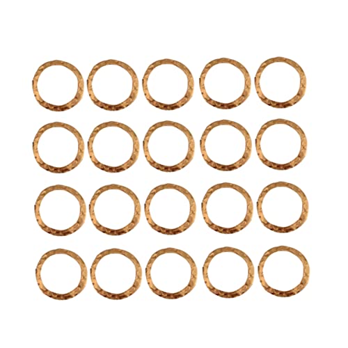 Angoily 50 Stück Umweltfreundliche Kupferringe für Ohrringe Geprägte Hohle DIY Schmuckanhänger Leichte Langlebige Kupferkreise für Basteln und Charms von Angoily