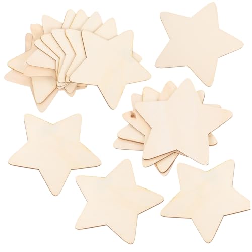 Angoily 50 Stück Unfertige Holzscheiben Fünfzackiger Stern DIY Holzchips Basteln Malen Dekoration Zubehör für Kreative Handarbeiten Angoily 50 Stück Unfertige Holzscheiben Fünfzackiger Stern DIY Holzchips Basteln Malen Dekoration Zubehör für Kreative Handarbeiten von Angoily