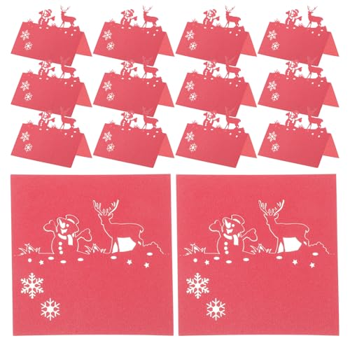 Angoily 50 Stück Weihnachts-Tischkarten Für Die Tischdekoration Rentier-Schneemann-Tischnamenskarten Für Weihnachtsfeiern Weihnachtsdekorationen von Angoily