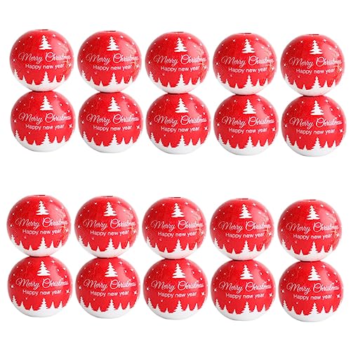 Angoily 50 Stück Zubehör für Holzperlenschnüre happy xmas herzliche weihnachtsgrüße christmas dekoration decor Weihnachten lose Schmuckherstellung aus Holzperlen Perlen Masse hölzern rot Angoily 50 Stück Zubehör für Holzperlenschnüre happy xmas herzliche weihnachtsgrüße christmas dekoration decor Weihnachten lose Schmuckherstellung aus Holzperlen Perlen Masse hölzern rot von Angoily