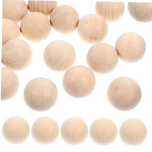 Angoily 50 Stück kleine Holzperlen zum Basteln runde Hartholzkugeln Bauernkugelperlen Handwerk DIY-Ball dekorativ Unfertige DIY-Holzkugeln Holzkugeln zum Basteln DIY-Perlen von Angoily