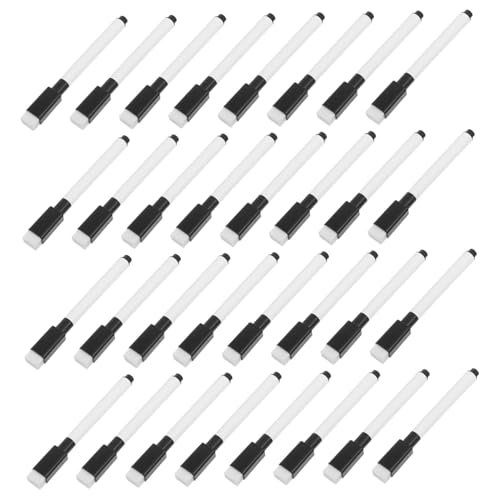 Angoily 50 Stück trockener Löschstift Trockenlöschmarker, Radiergummi Trocken abwischbarer Marker mit Radiergummi Whiteboard-Marker Whiteboardmarker mit Radiergummi Schale PP Schwarz Angoily 50 Stück trockener Löschstift Trockenlöschmarker, Radiergummi Trocken abwischbarer Marker mit Radiergummi Whiteboard-Marker Whiteboardmarker mit Radiergummi Schale PP Schwarz von Angoily