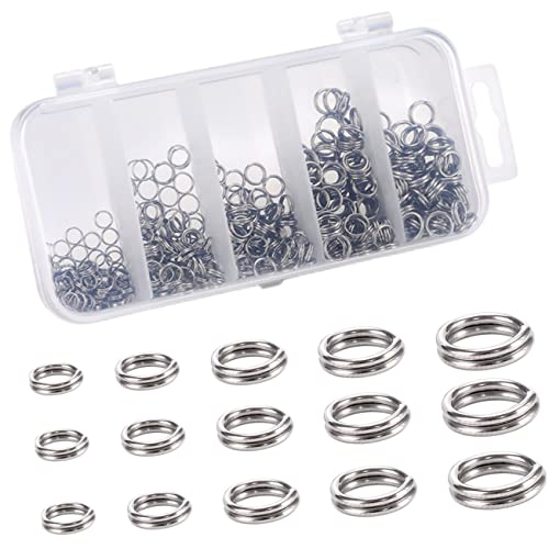 Angoily 500 Stück Armband Biegering Ringe Schlüssel Herstellung für Zubehör keysersdünger key chain Fischereiwerkzeug Set Split-Ring-Anschlüsse Runde Schmuckverbinder Rostfreier Stahl von Angoily