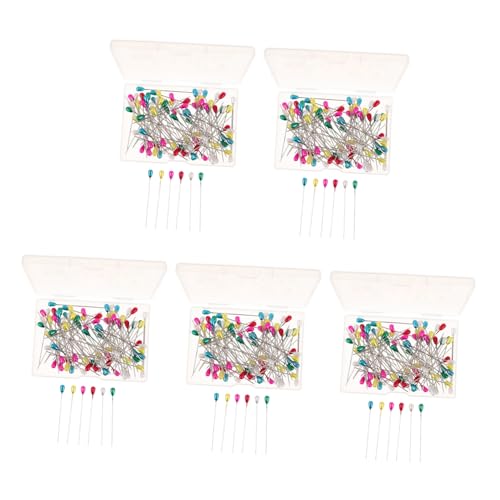 Angoily 500 Stück Bunte Tropfenförmige Perlenkopf Stecknadeln Boxen Stoff Handwerksnadeln Schmuck Nähnadeln Für Hochzeit Blumensträuße DIY Bastelprojekte von Angoily