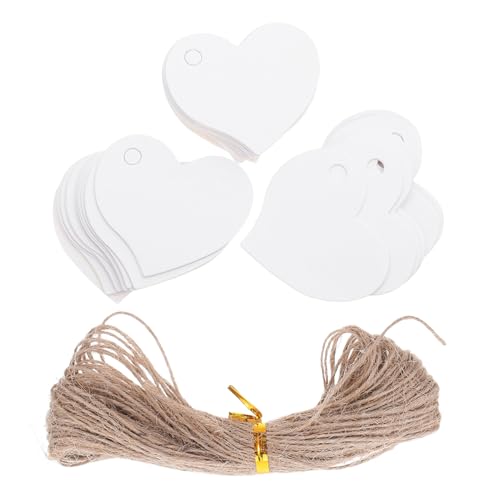 Angoily 500 Stück Geschenketiketten Markenetiketten Markierungsanhänger Blanko Anhänger Blanko Hängeetiketten Kraft Preisschilder Geburtstags Herz Anhänger von Angoily