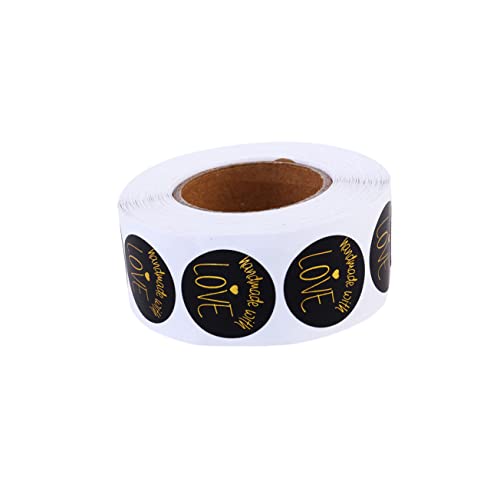 Angoily 500 Stück Goldene Druckdesign Siegelaufkleber für Geschenkverpackungen Selbstklebende Deko Sticker mit Kreative für Persönliche und Dekoration von Angoily