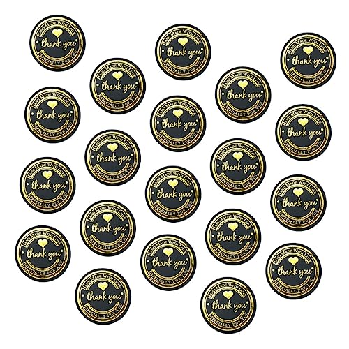 Angoily 500 Stück Goldene Stempel Aufkleber für Tüten Selbstklebende Versiegelungssticker für Verpackungen DIY Dekoration und Beschriften und Verzieren von Lebensmittelverpackungen von Angoily