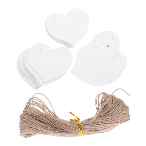 Angoily 500 Stück Herzförmige Blanko Geschenkanhänger mit Schnur Kraftpapier Anhänger zum Beschriften Vielseitige DIY Party Favor Tags für Hochzeit Valentinstag Geschenkverpackung von Angoily