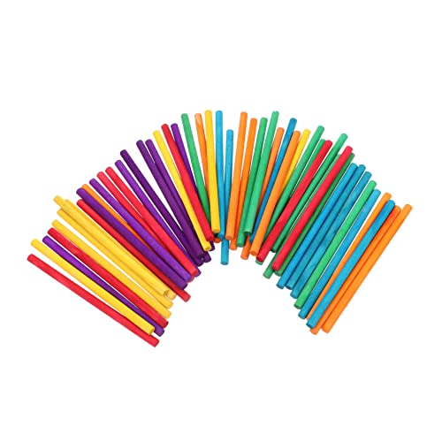 Angoily 500 Stück Holz Eiscremesticks für Diy Eiscremeherstellung Lange Bunte Bastelstäbchen für Kreative Projekte und Holzspielzeuggestaltung von Angoily
