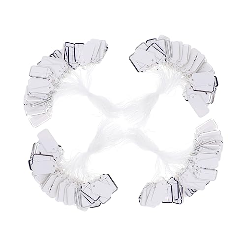 Angoily 500 Stück Preisschilder für Schmuck Kleidung Schuhe Weiß mit Aufhängeschnur Beschreibbar Vielseitig Einsetzbar für Einzelhandel und Stationery von Angoily