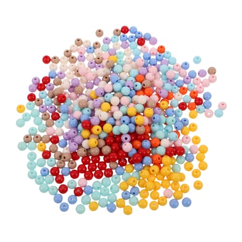 Angoily 500 Stück Runde Acrylperlen Bunte Solide Farbabdeckung Gerade Design Leicht Vielseitig DIY Schmuckherstellung für Armbänder Halsketten Handyketten von Angoily