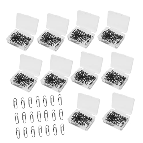 Angoily 500 Stück Schwarze Wiederverwendbare Büroklammern aus Beschichtetem Metall Langlebige und Schonende Paper Organizer Clamps Vielseitig als Wire Bookmark Clamps für Dokumenten von Angoily