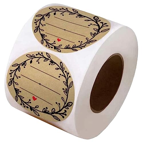 Angoily 500 Stück Selbstklebende Etikettenaufkleber Klebetiketten Konservenetiketten Für Gläser Etiketten Aufkleber Dekorative Backetiketten Kuchen Süß Khaki Kraftpapier von Angoily