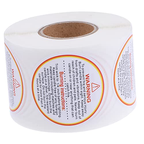 Angoily 500 Stück Selbstklebende Sicherheitswarnaufkleber für Kerzengläser Ablösbare und Wasserfeste Etiketten für Kerzenherstellung und DIY Projekte für Verschiedene Kerzenbehälter Angoily 500 Stück Selbstklebende Sicherheitswarnaufkleber für Kerzengläser Ablösbare und Wasserfeste Etiketten für Kerzenherstellung und DIY Projekte für Verschiedene Kerzenbehälter von Angoily