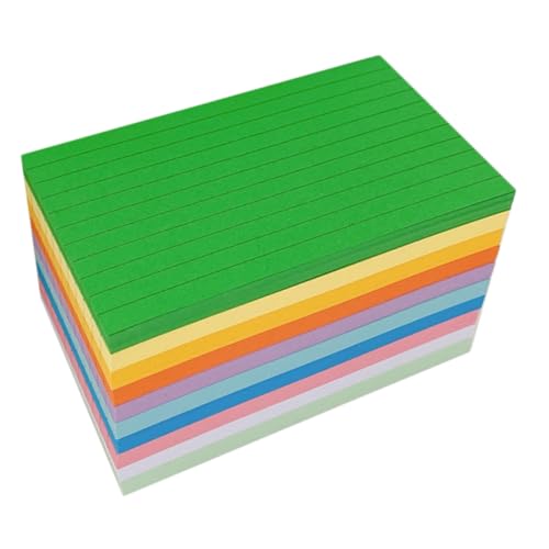Angoily 500Blätter Farbige Indexkarten Tragbare Notizkarten für DIY Graffiti und Organisation für Schule Büro und Reisen Farben Papierqualität von Angoily