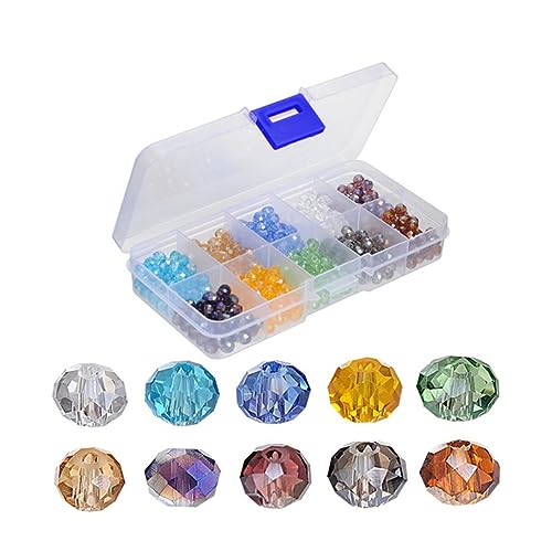 Angoily 500Stücke Briolette Glasperlen Farben Facettierte Kristallperlen mit Aufbewahrungsbox für Schmuckherstellung und DIY Armbänder Halsketten Bastelzubehör Angoily 500Stücke Briolette Glasperlen Farben Facettierte Kristallperlen mit Aufbewahrungsbox für Schmuckherstellung und DIY Armbänder Halsketten Bastelzubehör von Angoily