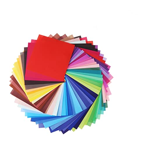 Angoily 50Blätter Einseitiges Origami Papier Lebhaften Farben Für Bastelprojekte Für Interaktion Fördert Farbenlernen Und Kreativität von Angoily