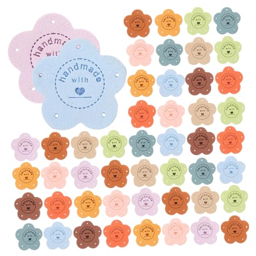 Angoily 50Stücke Handgefertigte Lederetiketten Blumenform für DIY Kleidung Hüte Taschen und Mehr für Projekte und Individuelles Design Angoily 50Stücke Handgefertigte Lederetiketten Blumenform für DIY Kleidung Hüte Taschen und Mehr für Projekte und Individuelles Design von Angoily