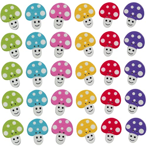 Angoily 50Stücke Holzknöpfe Pilzform DIY Knöpfe für Kleidung Bastel und Nähprojekte Dekorative Knöpfe Holz Scrapbooking und Anwendungen von Angoily