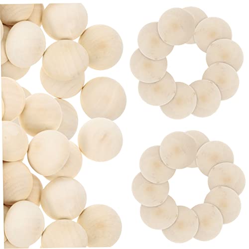 Angoily 50Stücke Natürliche Holzperlen DIY Bastelzubehör Holzhalbkugeln für Projekte Leicht zu Bemalen Dekorieren für Handarbeiten Angoily 50Stücke Natürliche Holzperlen DIY Bastelzubehör Holzhalbkugeln für Projekte Leicht zu Bemalen Dekorieren für Handarbeiten von Angoily