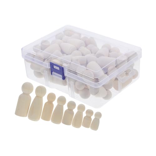 Angoily 50Stücke Unfertige Hölzerne Peg Puppen DIY Malspielzeug für Blanko Holzfiguren zum Bemalen Bastelset für Heimdekoration und für Partys von Angoily