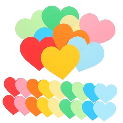 Angoily 54 Stück Bürodekorationspapierschnitt Herzausschnitte Zum Valentinstag Bunte Herzausschnitte Pinnwand-papierausschnitte Herzensförmige Papierausschnitte Farbig Gummiertes Papier von Angoily