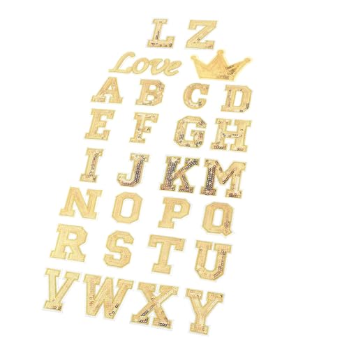 Angoily 56 Stück Teiliges Bügelbild Gold Pailletten Buchstaben Aufnäher Bestickte Iron Patches Alphabet Textilien DIY Kleidung Schuhe Hüte Rucksack Verzierung Angoily 56 Stück Teiliges Bügelbild Gold Pailletten Buchstaben Aufnäher Bestickte Iron Patches Alphabet Textilien DIY Kleidung Schuhe Hüte Rucksack Verzierung von Angoily