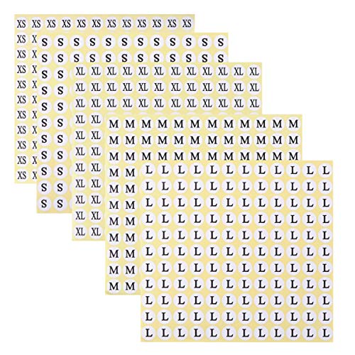 Angoily 5Er-Packungen Pack Runde Selbstklebende Größenaufkleber für Kleidung Gedruckte Etiketten für Xs S Xl für Einfache Kennzeichnung und Organisation von Textilien von Angoily