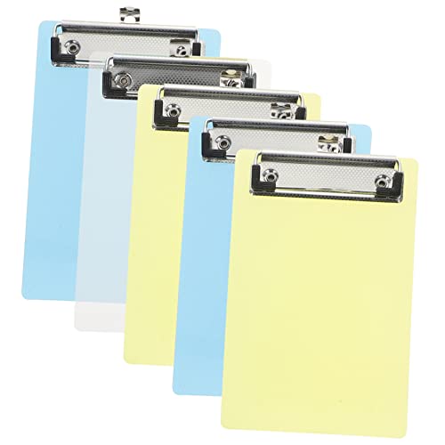 Angoily 5Packung Mini Klemmbretter Transparente Schreibtafeln Praktische Plastikklemmen für Notizen Kratzfest und Langlebig für Schule und Büro von Angoily