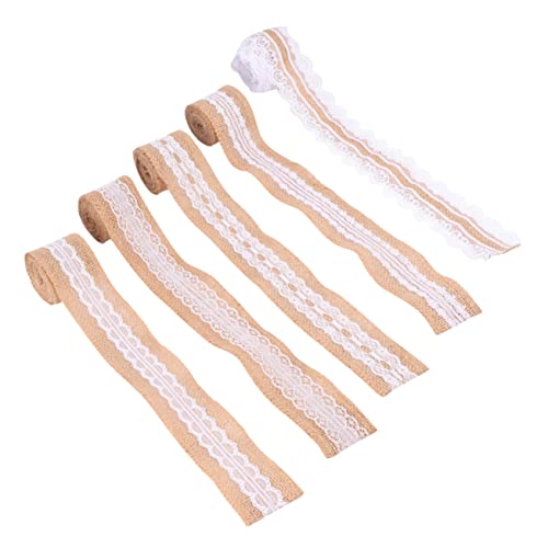 Angoily 5Rolle Dekorative Spitzenbänder Leinen für DIY und Partydekoration Umweltfreundliches Material Langlebig Vielseitig Einsetzbar für Scrapbooking von Angoily