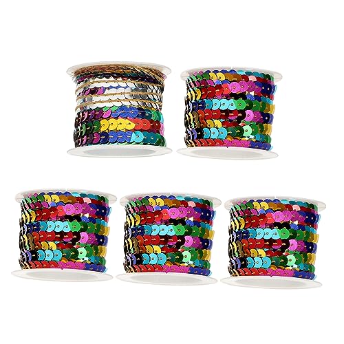 Angoily 5Rollen Farbenfrohe Pailletten Saiten für DIY Projekte für Kostümbau Party Dekoration Handwerk und Mehr Langlebig Leicht Verblassend Angoily 5Rollen Farbenfrohe Pailletten Saiten für DIY Projekte für Kostümbau Party Dekoration Handwerk und Mehr Langlebig Leicht Verblassend von Angoily