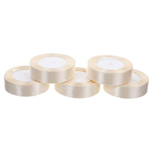 Angoily 5Rollen Satin Geschenkband Breit für Blumenwickel Partydekoration Hochzeit und Geschenkverpackung Vielseitiges Dekorationsband Cremefarbe Angoily 5Rollen Satin Geschenkband Breit für Blumenwickel Partydekoration Hochzeit und Geschenkverpackung Vielseitiges Dekorationsband Cremefarbe von Angoily