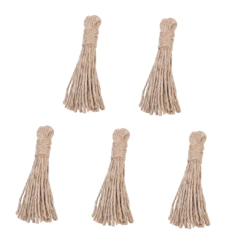 Angoily 5Stücke DIY Quaste Anhänger mit Holzperlen und Hanfseil Bastelmaterialien für Schmuckstücke und Dekorationen Angoily 5Stücke DIY Quaste Anhänger mit Holzperlen und Hanfseil Bastelmaterialien für Schmuckstücke und Dekorationen von Angoily